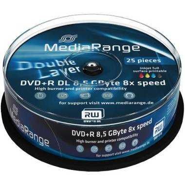 DVD+R DL MEDIARANGE 240МИН./8.5GB (PRINTABLE) - 25 БР. в шпиндел