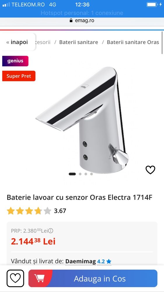 Baterie oras lavoar cu 6 memorii super lux