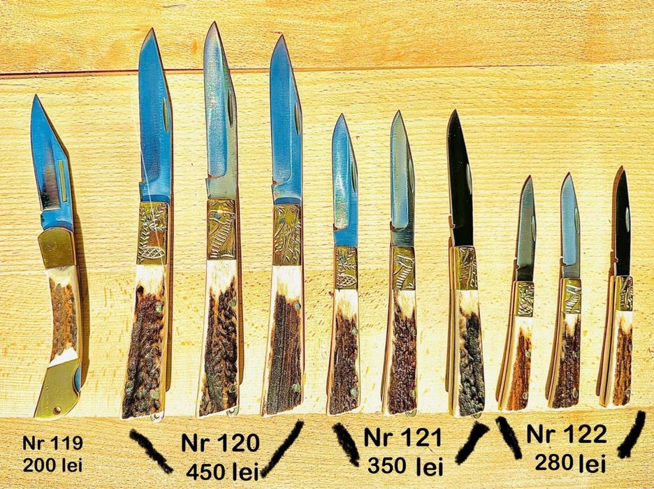 Briceag gravat tradițional , cutit , corn de cerb , vanatoresc