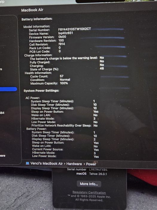 Macbook Air, Apple M3, 16/256 GB