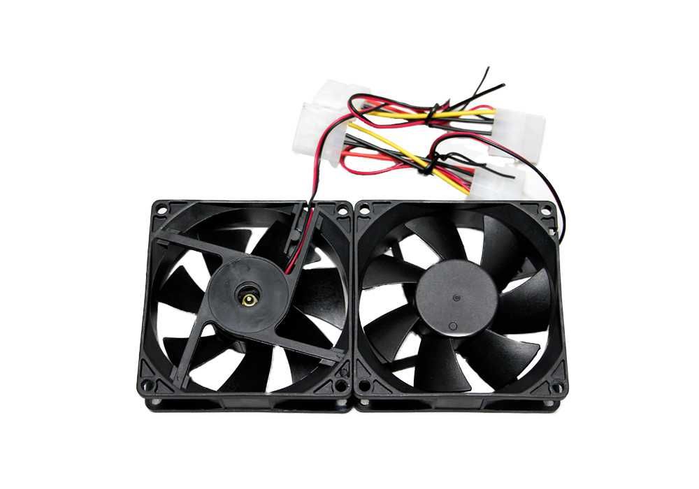 Fan for case China 8см x2 Molex 4 Pin power
