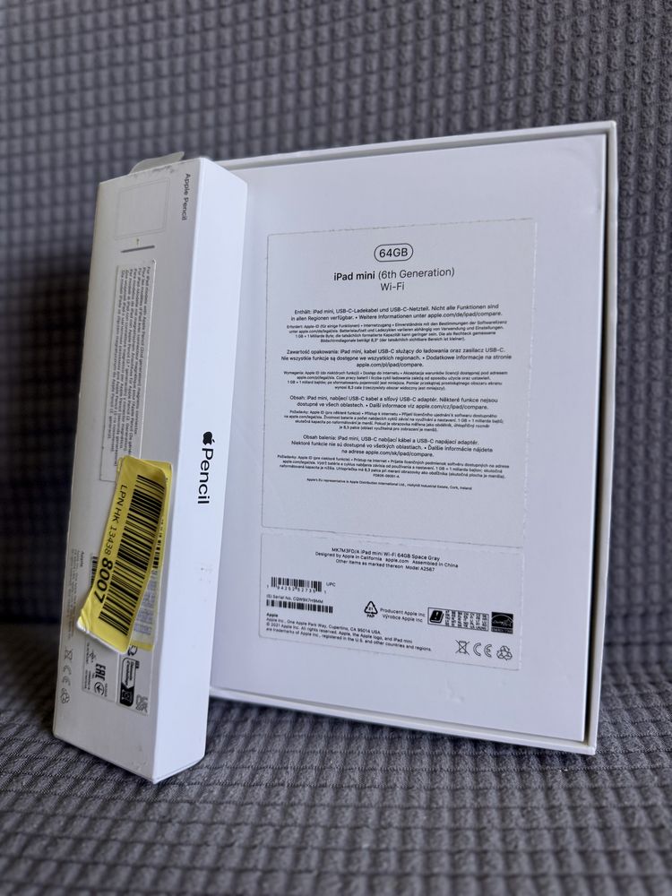 IPad Mini 6 64gb Space gray Apple Pencil, Hisa Smart Cover Folie Mata
