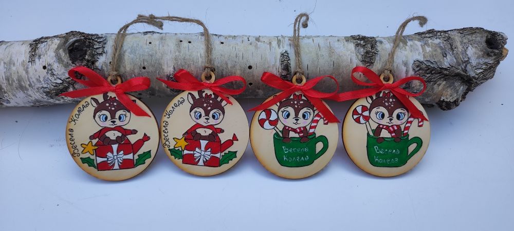 Дървени Коледни играчки