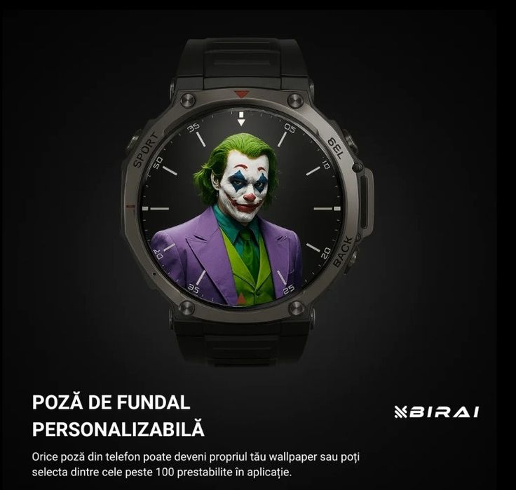 Smartwatch Bărbați GloryFitPro BIRAI®, AMOLED 1.43″, GPS, Nou, Negru