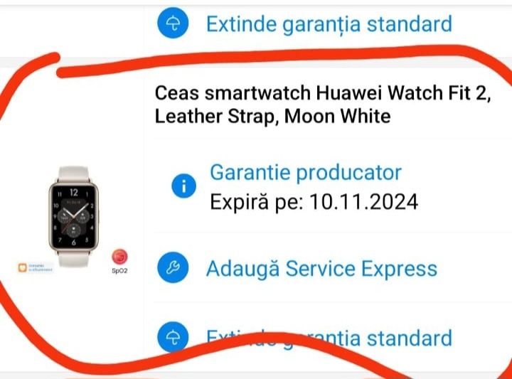 Vand Smartwatch Huawei Watch Fit 2, , Moon White și curea magnetica
