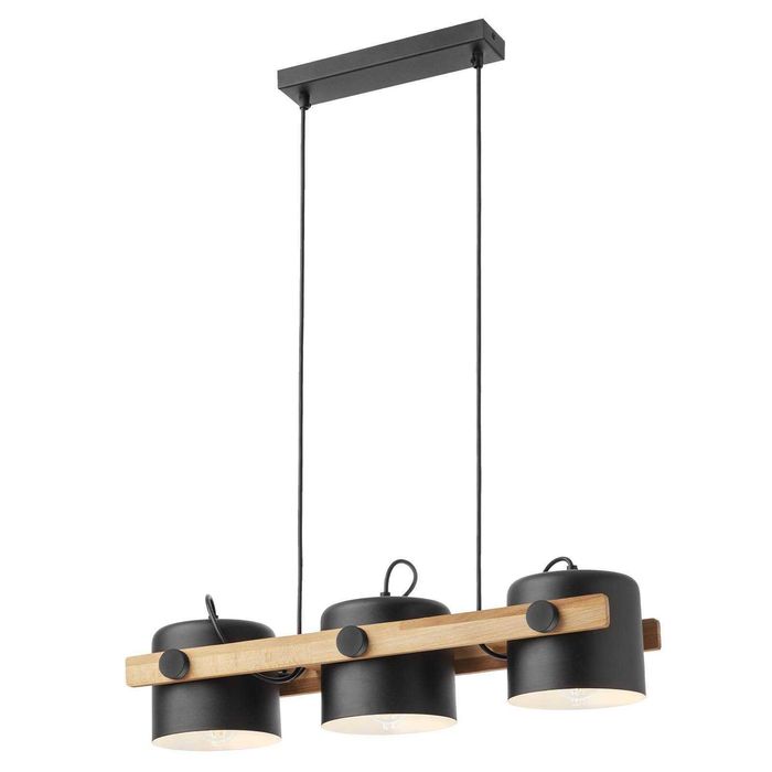 Lampa Suspensie Pooh 01-2403, neagra + 3 becuri cu Filament G125, 8W