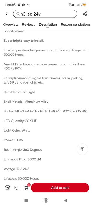 Set doua becuri H7 - LED