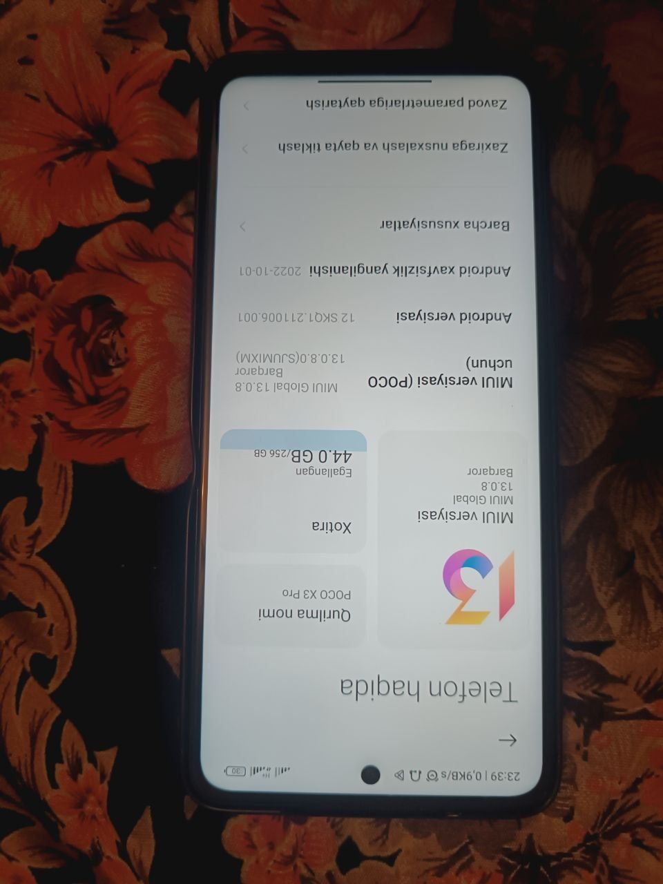 Poco x 3 pro sotiladi holati zur karobkaa dakumenti bor  xotira 256