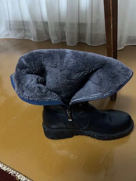 Сапоги зимние кожаные