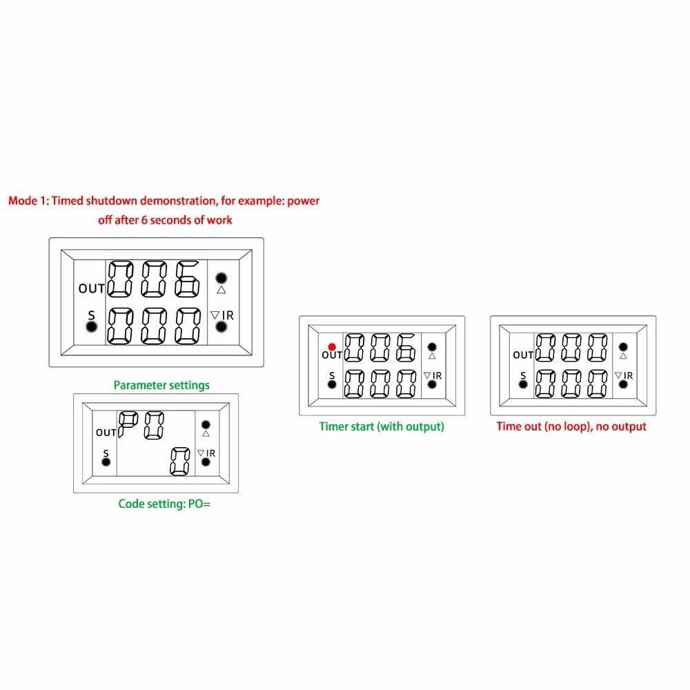 Modul temporizator releu de timp programabil temporizare 12v display