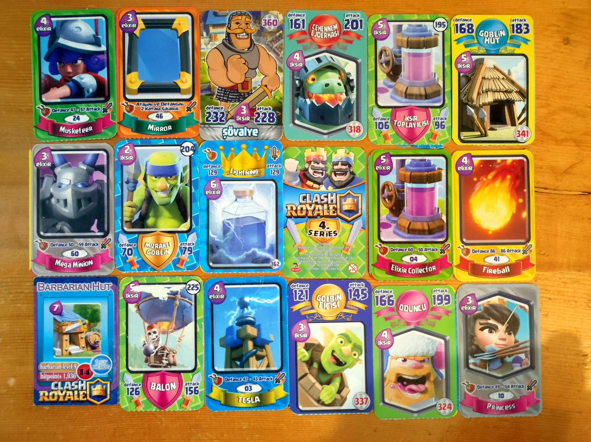 Pachet 178 Carduri Clash Royale Seria 2, 3, 4, 5, 6, 7 si Crown
