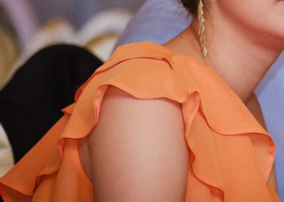 Rochie de seara lunga portocalie