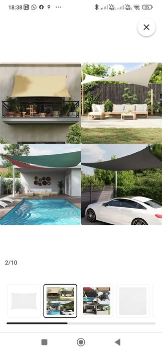 Vand parasolar  alb 4x7m