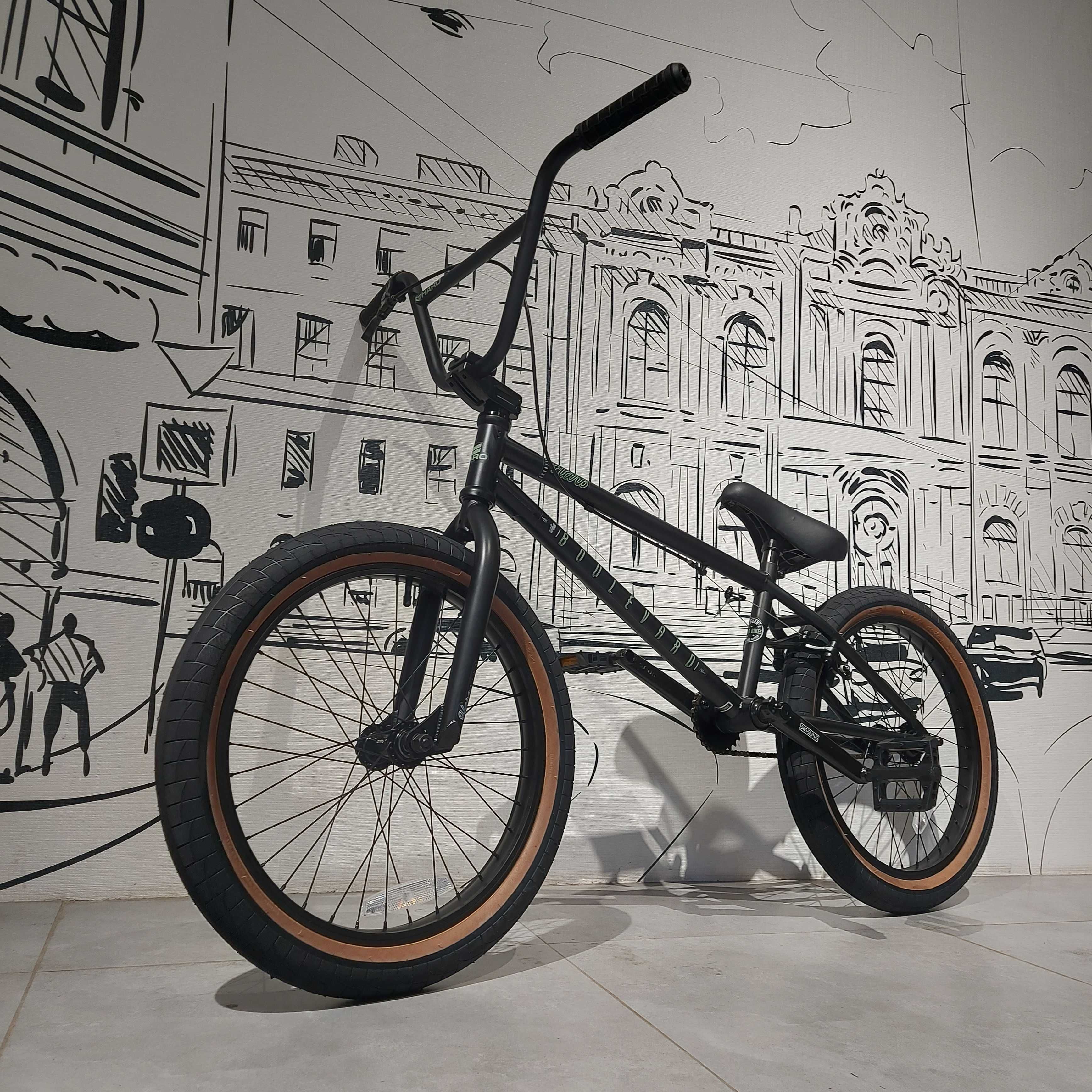 Трюковый велосипед Haro Boulevard Matte Black. Bmx. Трюковой. Бмикс.