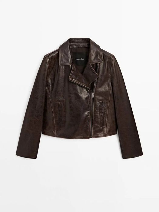 Geacă Massimo Dutti Piele Naturală mărimea S și M colecție nouă noi .