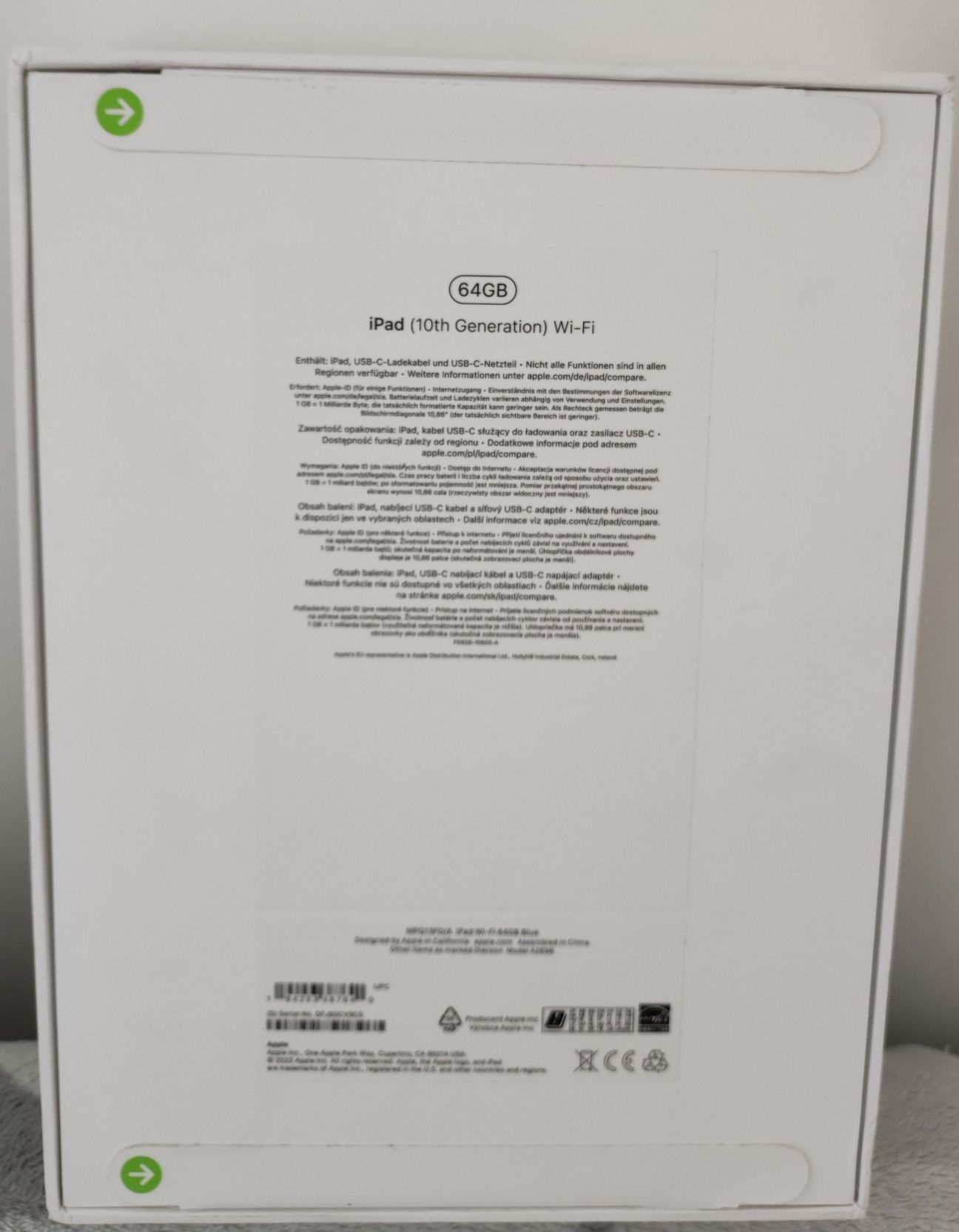 Apple iPad 10 (2022), 10.9 ", 64GB, Wifi, Blue