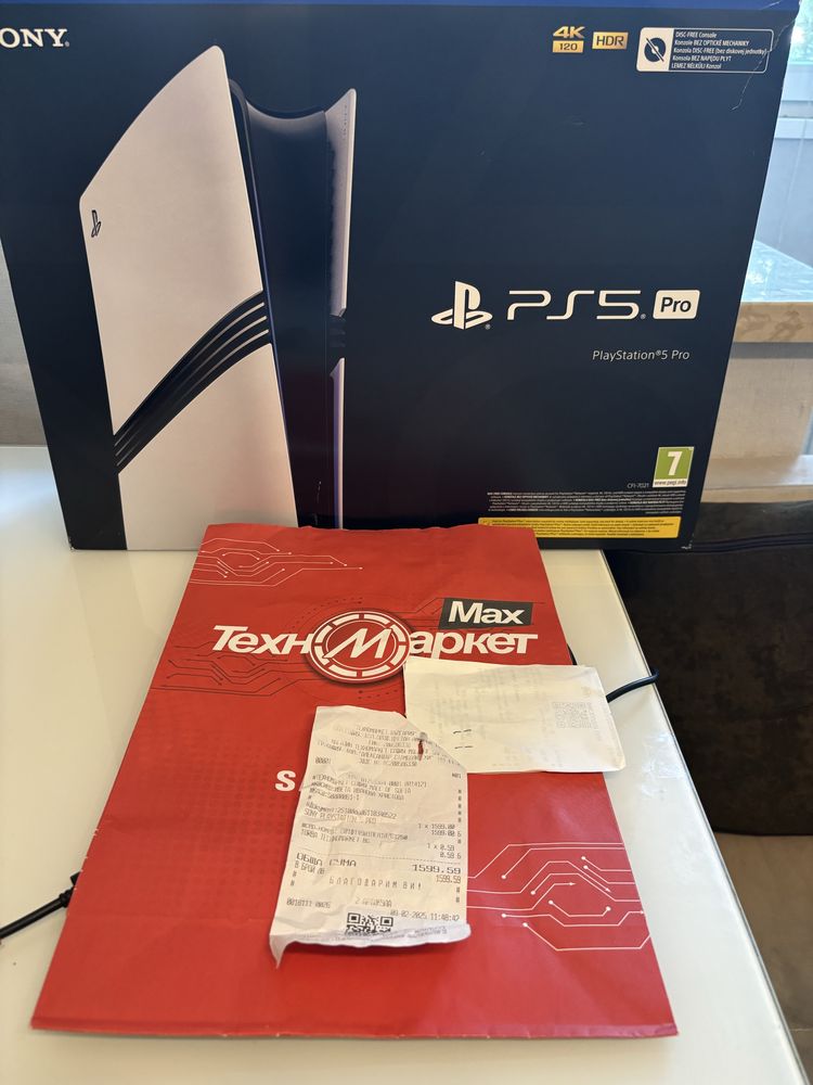 КАТО НОВ Playstation 5 Pro Техномаркет Гаранция 2027г White PS5 / PS 5