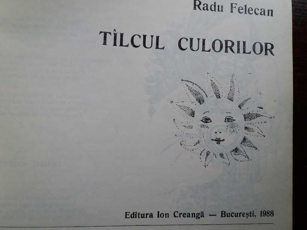 Carte poezii epoca comunista-ʺ Talcul culorilorʺ, Radu Felecan-NOUA