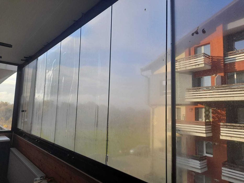 Sistem glisant aluminiu maro, cu sticla securizata 10 mm Valedo