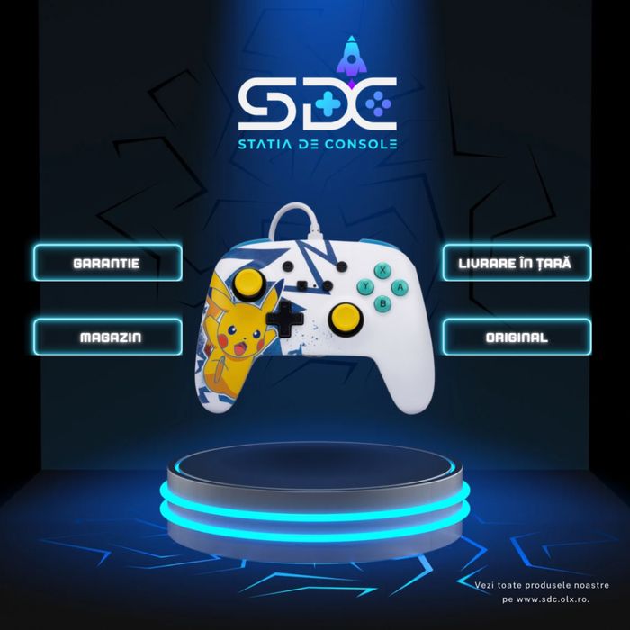 SIGILAT Controller cu fir Nintendo Switch Pikachu High Voltage NOU