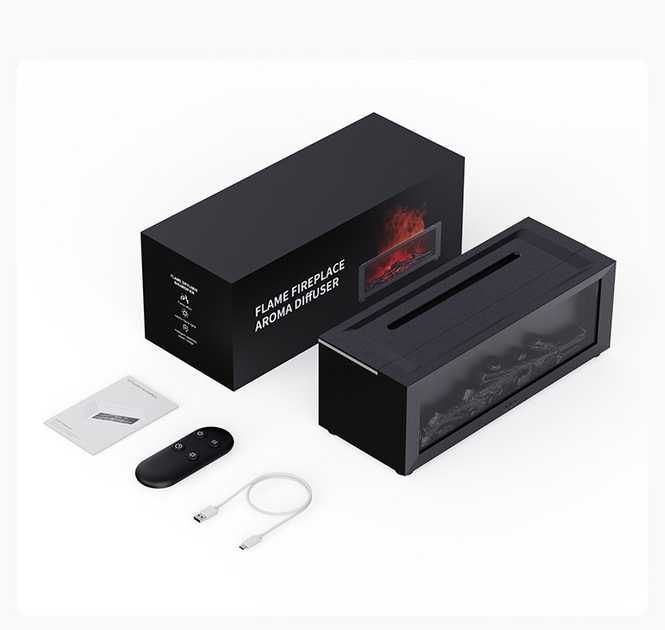 Премиум аромадиффузор «Камин» — эффект огня, RGB свет и пульт