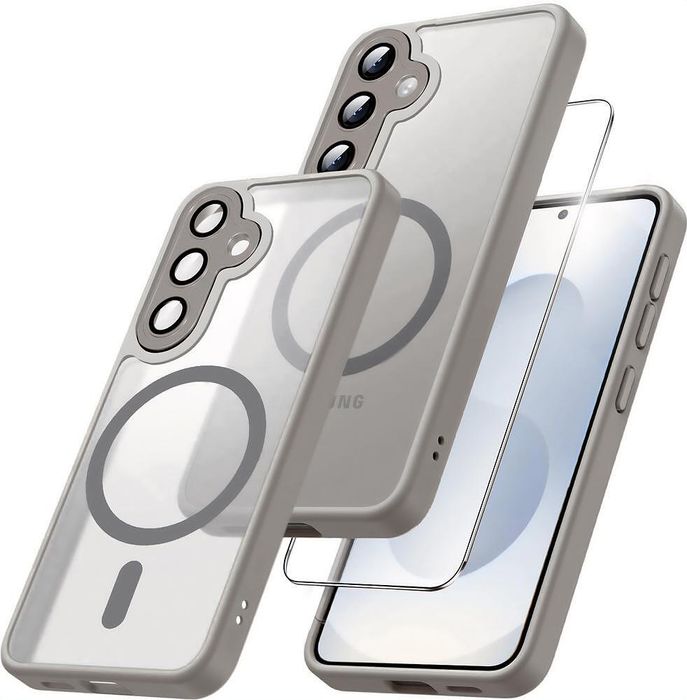 Матов magsafe кейс за samsung galaxy s25 - титаниево сив