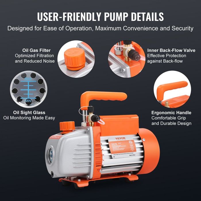 Pompa Vacuum și Set Manometru AC 0.26 KW, R134a/R410a