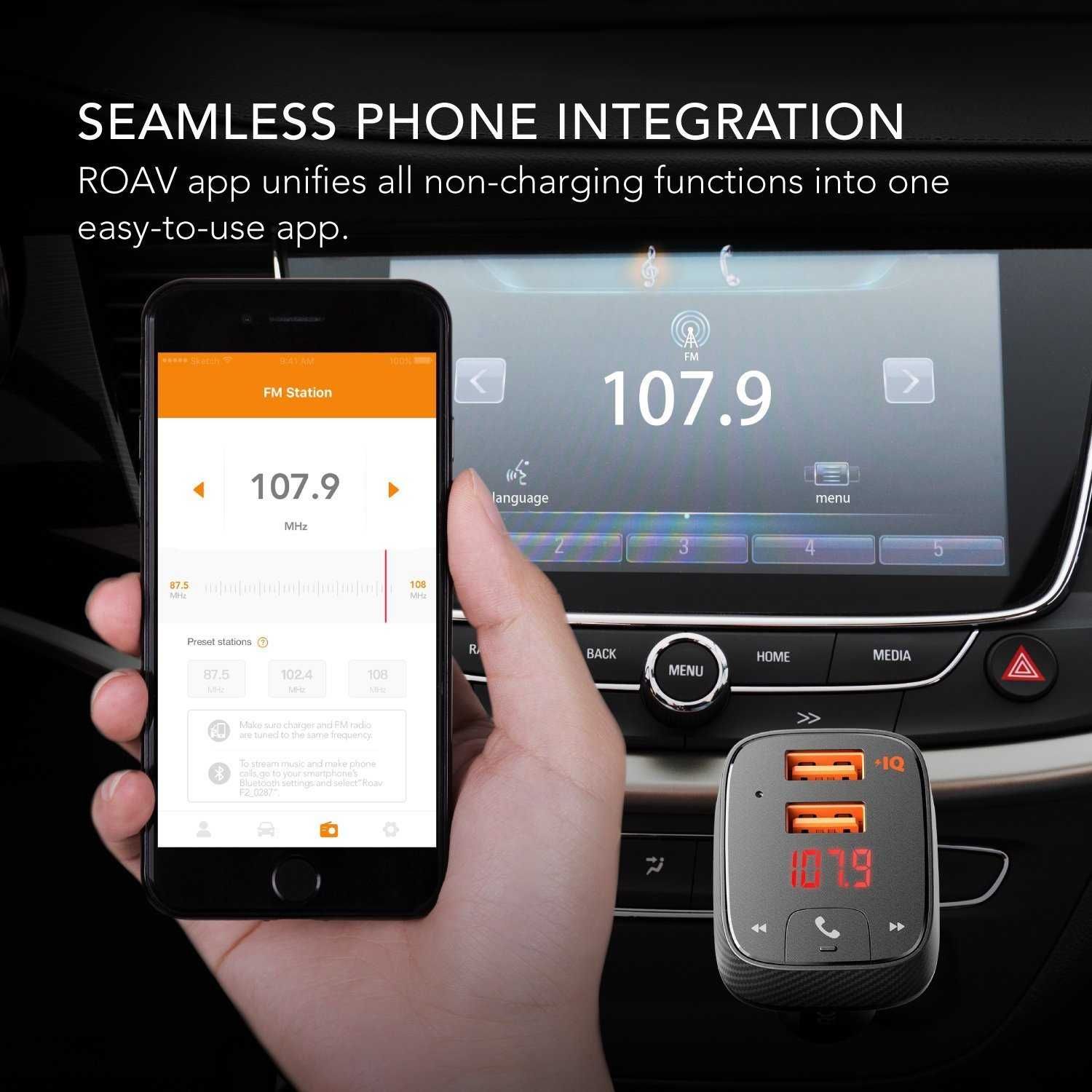 ROAV F2-SmartCharge Car Kit-FM Bluetooth трансмитер и зарядно