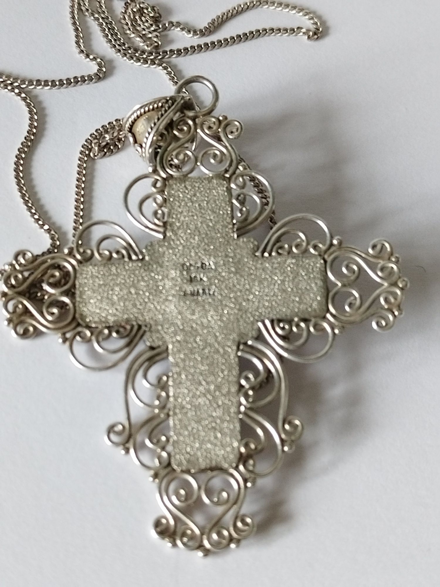 Cruce, pandantiv religios din argint 925 si aur 18k