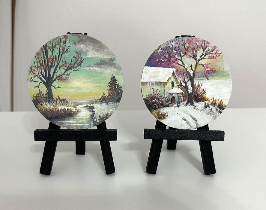 Mini tablouri pictate manual