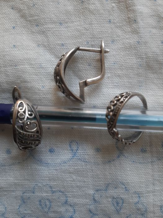 Набор серебро и серьги Сваровски