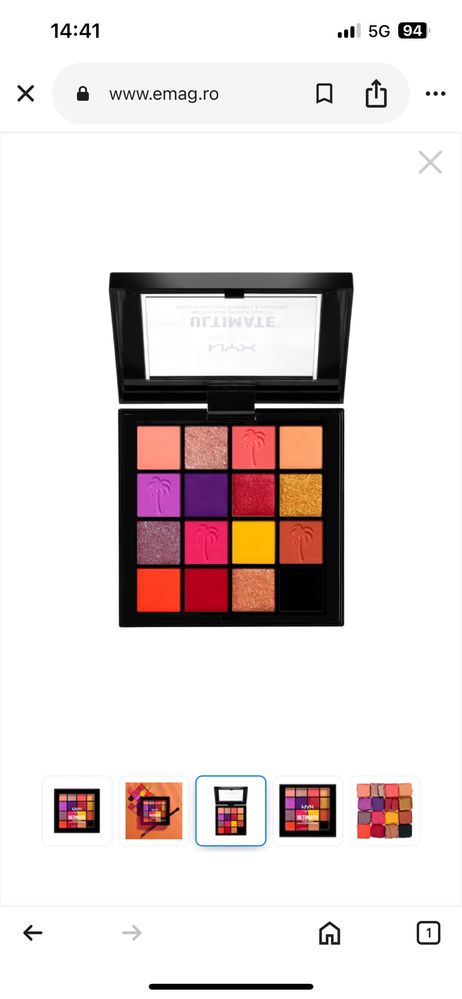 Paleta de farduri NYX Professional Makeup, Ultimate Shadow, Festival