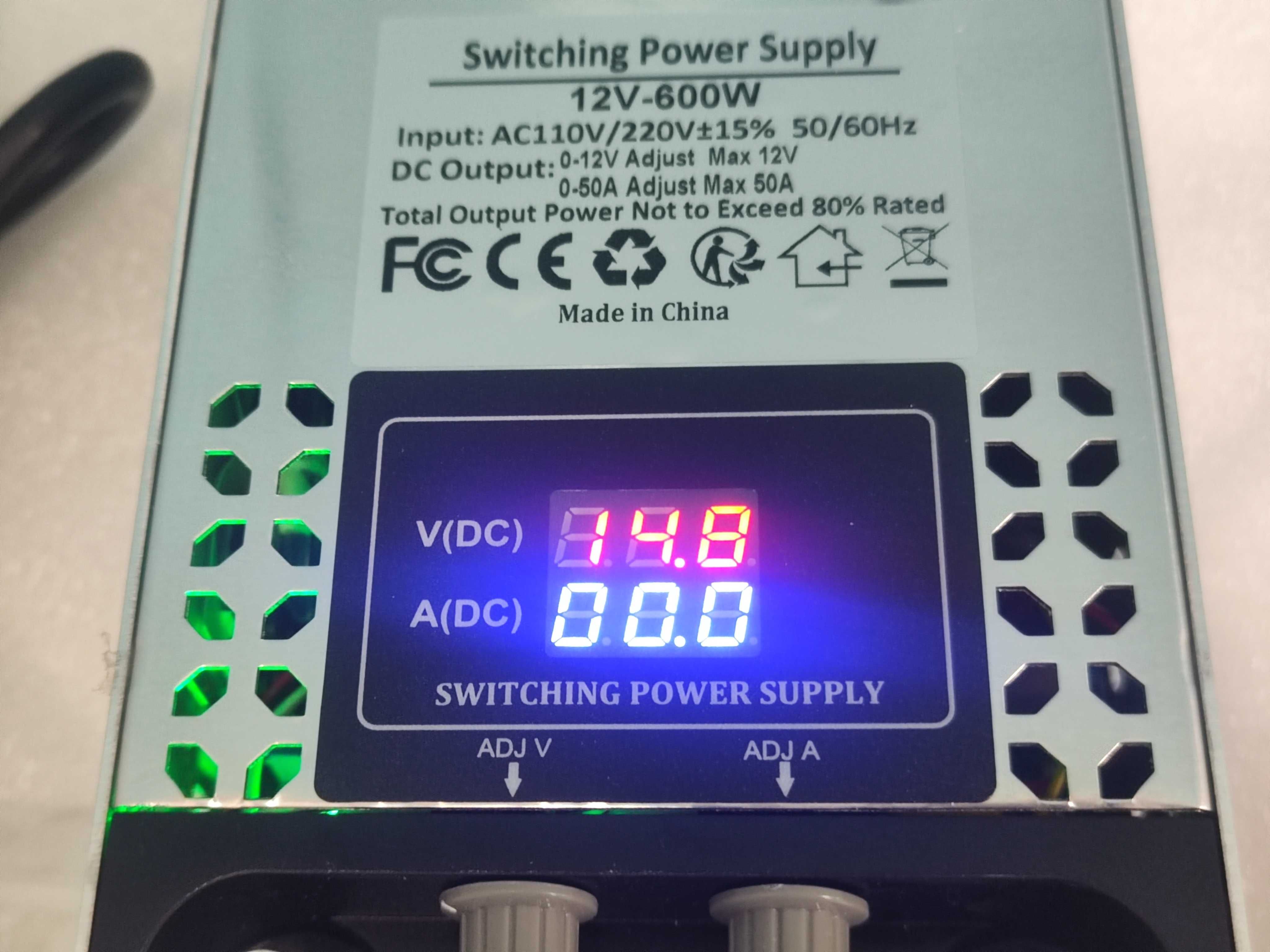 Регулируем захранващ блок DC 0-12V 600W с LED дисплей