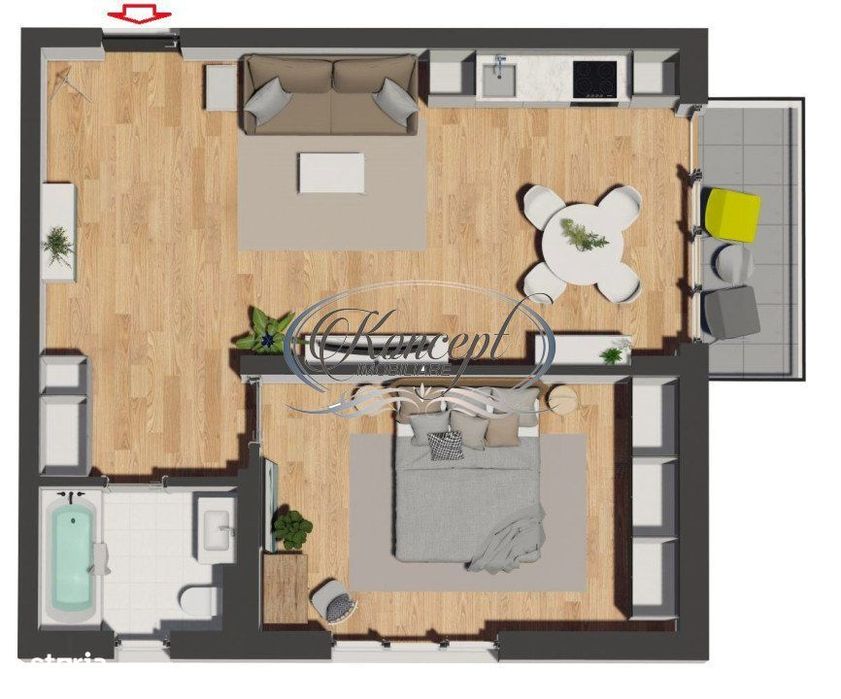 Apartament nou cu CF, strada Razoare