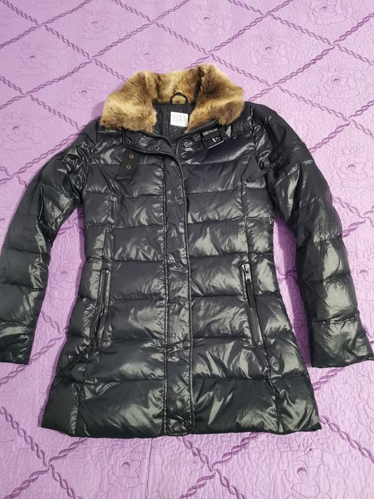 S13 geaca Parka cu puf de gâscă și blana naturală XS