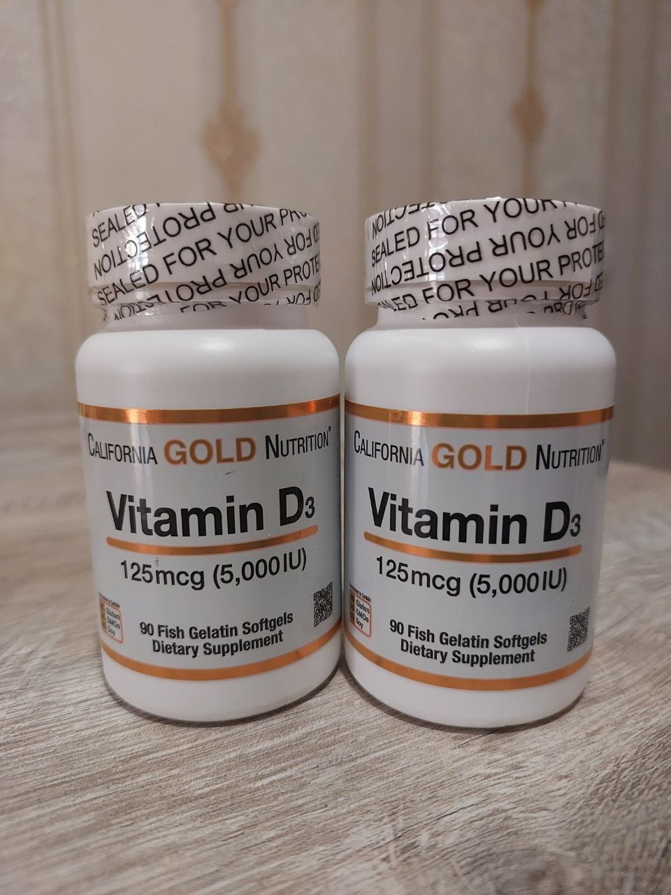 витамин D3, 125 мкг (5000 МЕ), 90 капсул