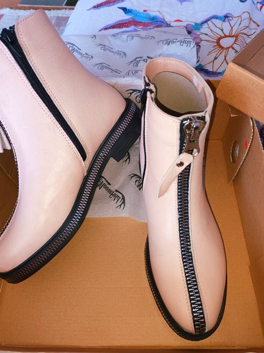 Ghete piele naturala roz nr 37