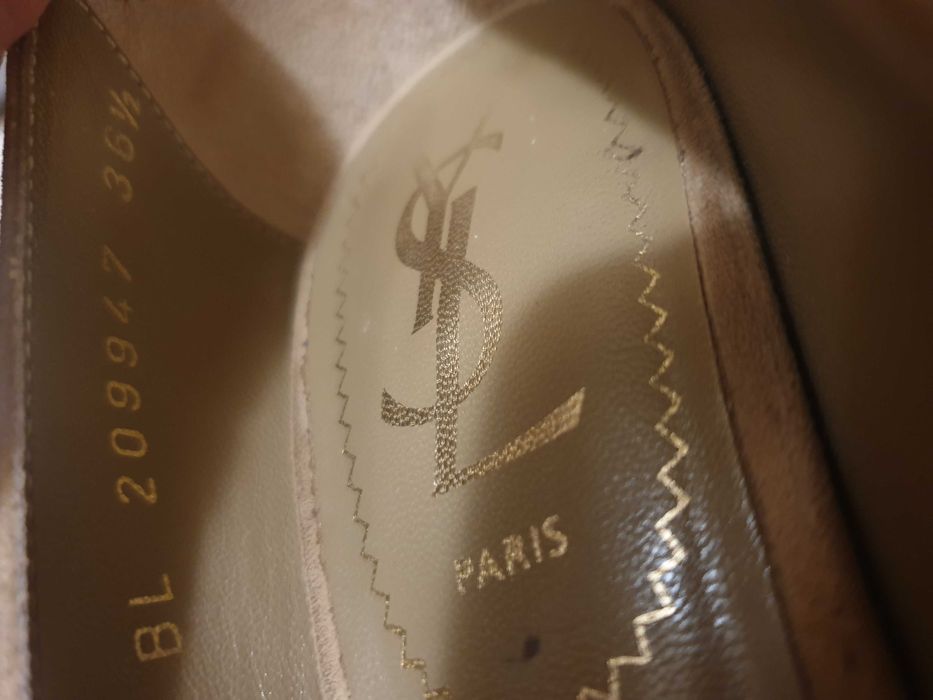 Pantofi YSL platformă ascunsă, bej, piele, întoarsă, stare foarte bună