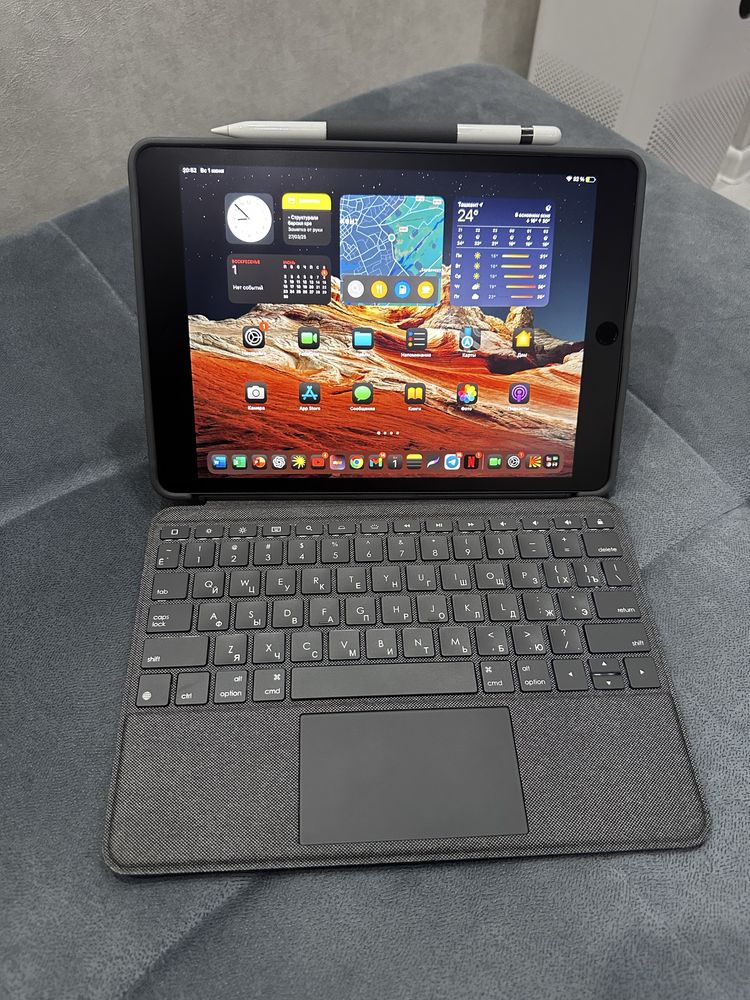Ipad (9 gen) 256 ГБ+Apple Pencil (1 gen)+чехол Logitech combo touch