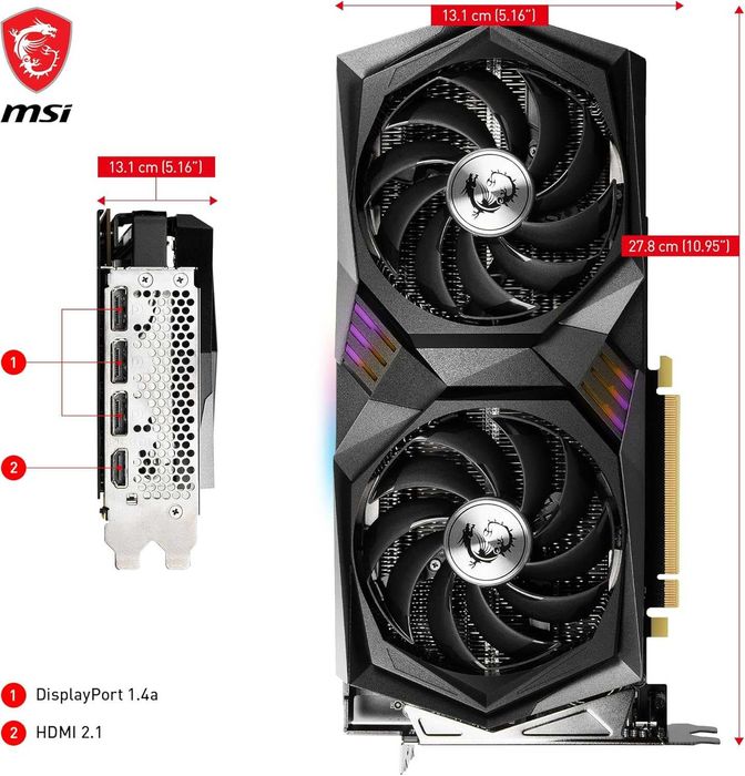 ЧИСТО НОВА MSI GeForce RTX 3060 Gaming X, 12GB, GDDR6, 192-bit