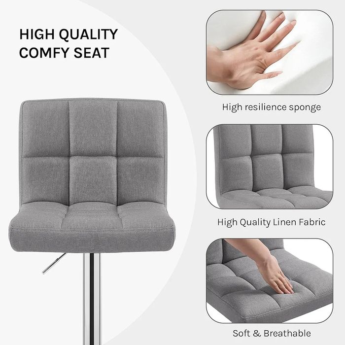 2бр.луксозни кожени бар столове с регулируема височина и газов амортис