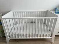 Vand patut 120x60 Hubners alb + saltea din fibra de cocos Bebroyal