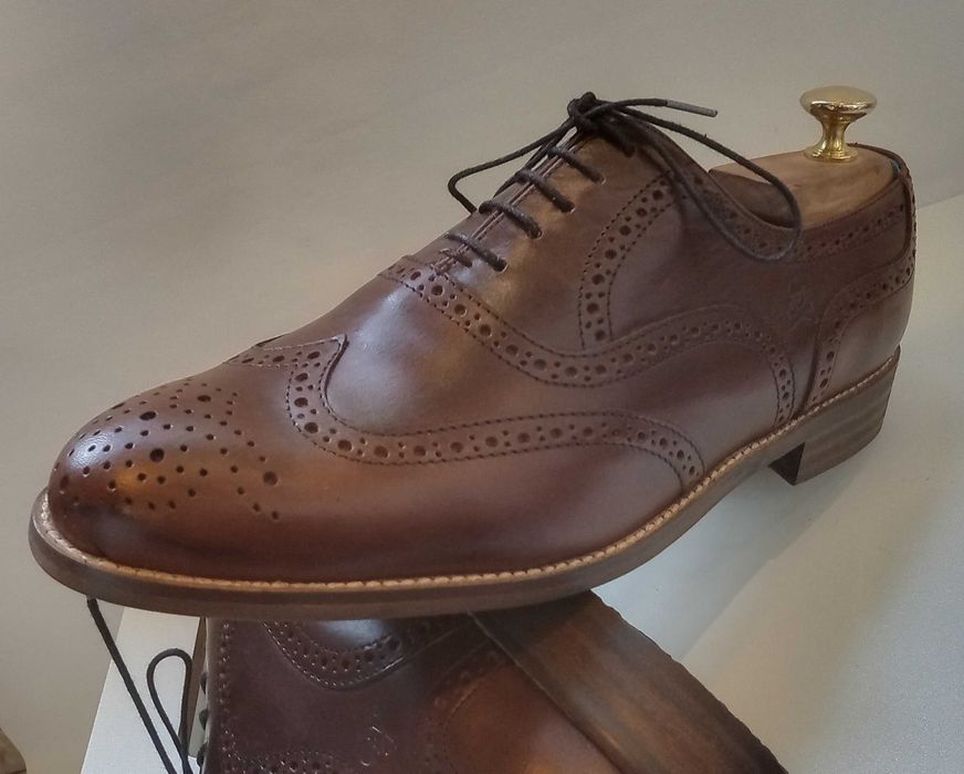Pantofi oxford wingtip premium Scalpers Spain 40.5 41 piele naturala
