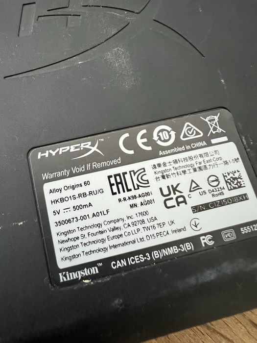 Tastatura Gaming Mecanica HyperX Alloy Origins 60 RGB