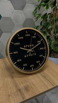 Настенные часы "Время деньги" диаметр 29 см