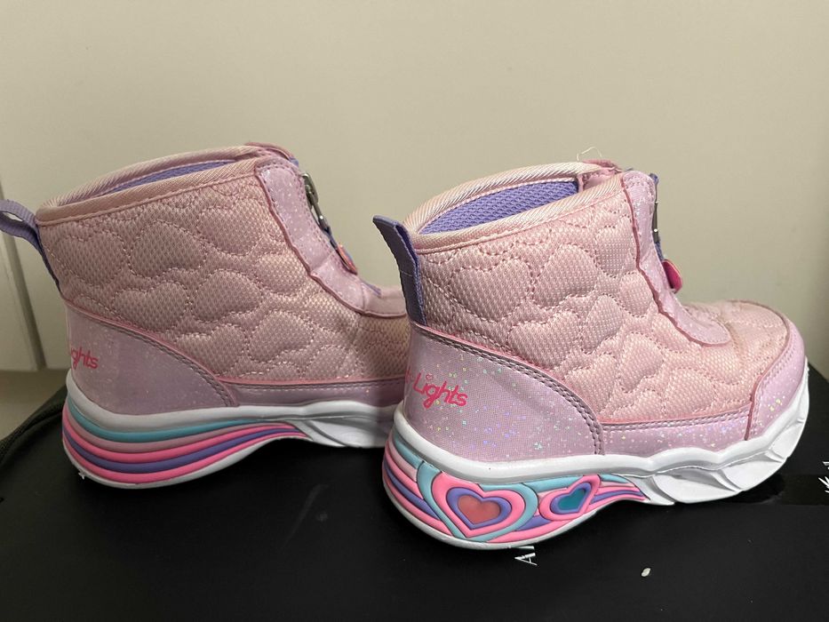 Ghete Skechers copii fete Heart Lights