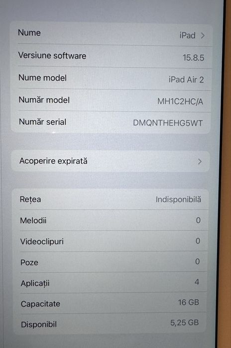 Ipad Air 2 16G cu cutie si incarcator.