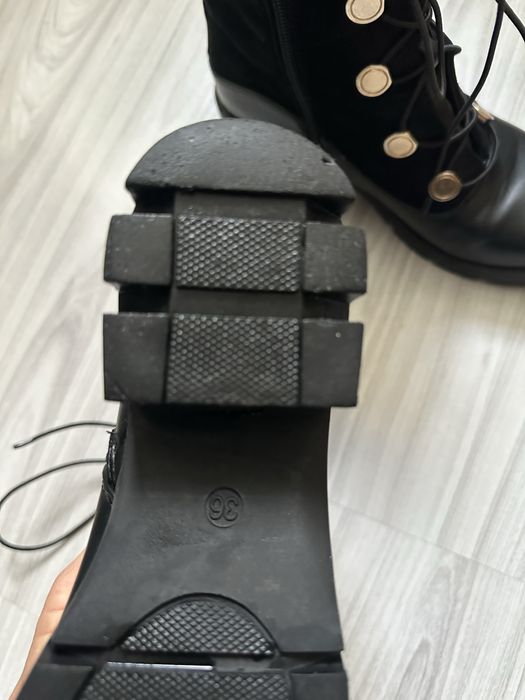 Дамски боти кожа и велур