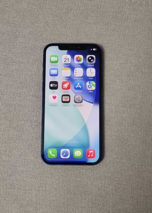 iPhone 12 Albastru, 64 GB, Baterie noua 100%, liber de retea