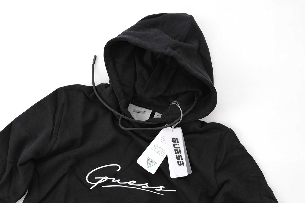 ПРОМО GUESS XS/S/M-Оригинален черен дамски сутчър с качулка